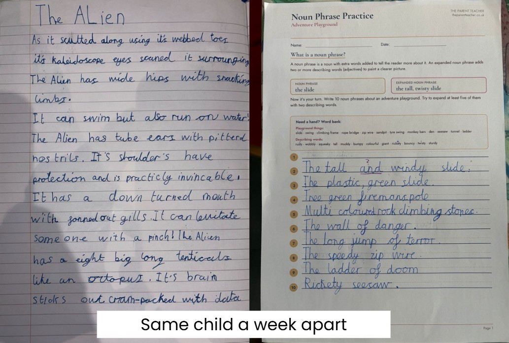 Child 2's progress in Year 4