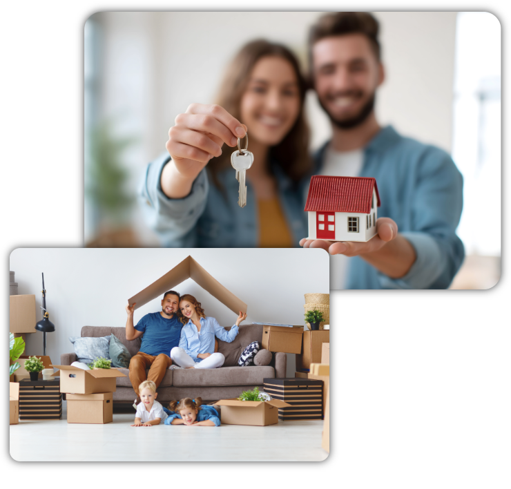 Family moving into their new home