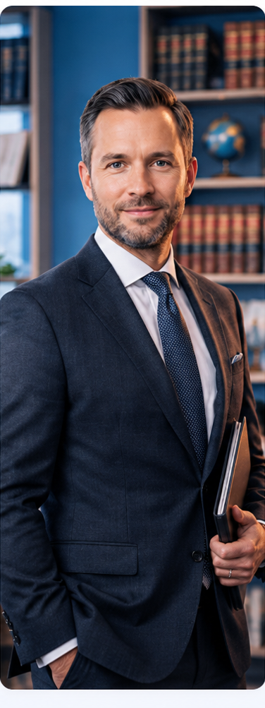 Professional representing a law and business career path