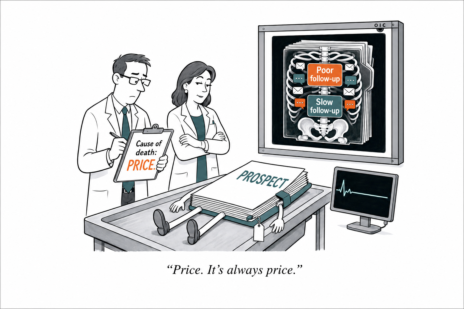 Why you lose more work between the enquiry and the sale than you do on price