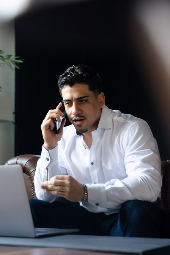 Gabe Mercado on the phone — local Cleveland cash home buyer