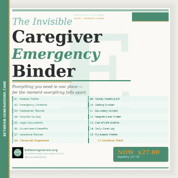 Caregiver Emergency Binder