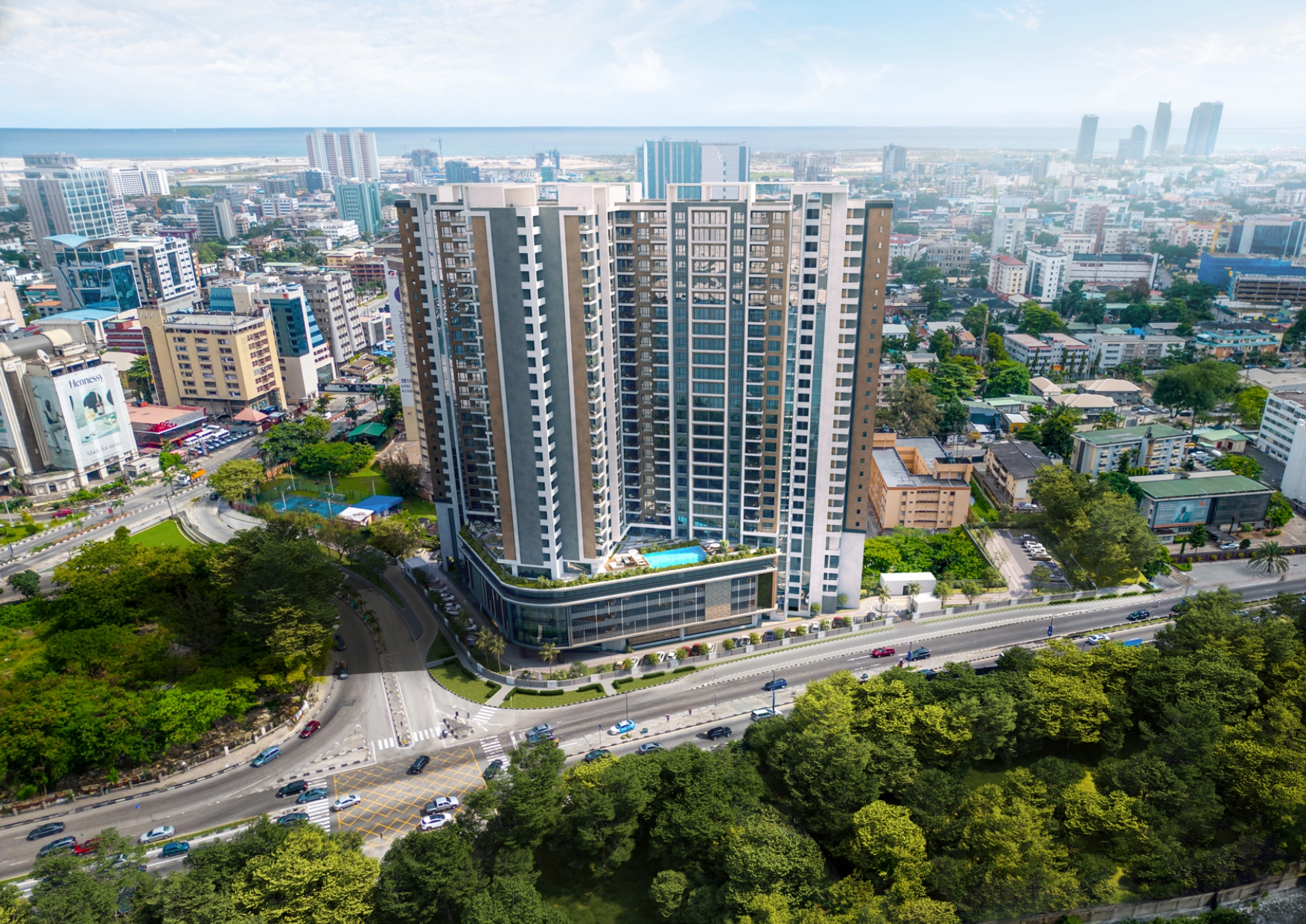 Reportage Tower G+27 Storey Architectural Elevation on Ozumba Mbadiwe Promenade