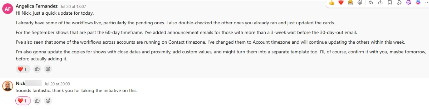 Client testimonial screenshot
