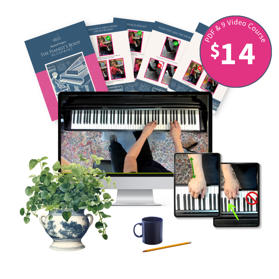 Pianist's Body Blueprint - PDF guide and 9-video course mockup