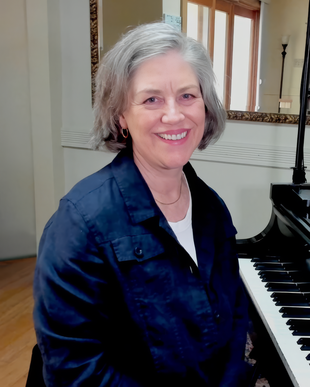 Rebecca Bogart at the piano