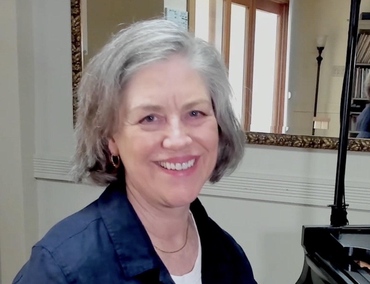 Rebecca Bogart at the piano
