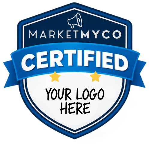The official MarketMYCO Certified badge