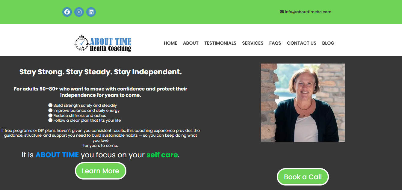 ABOUT TIME HEALTH COACHING | Active Aging & Wellness Over 50 | Active ...