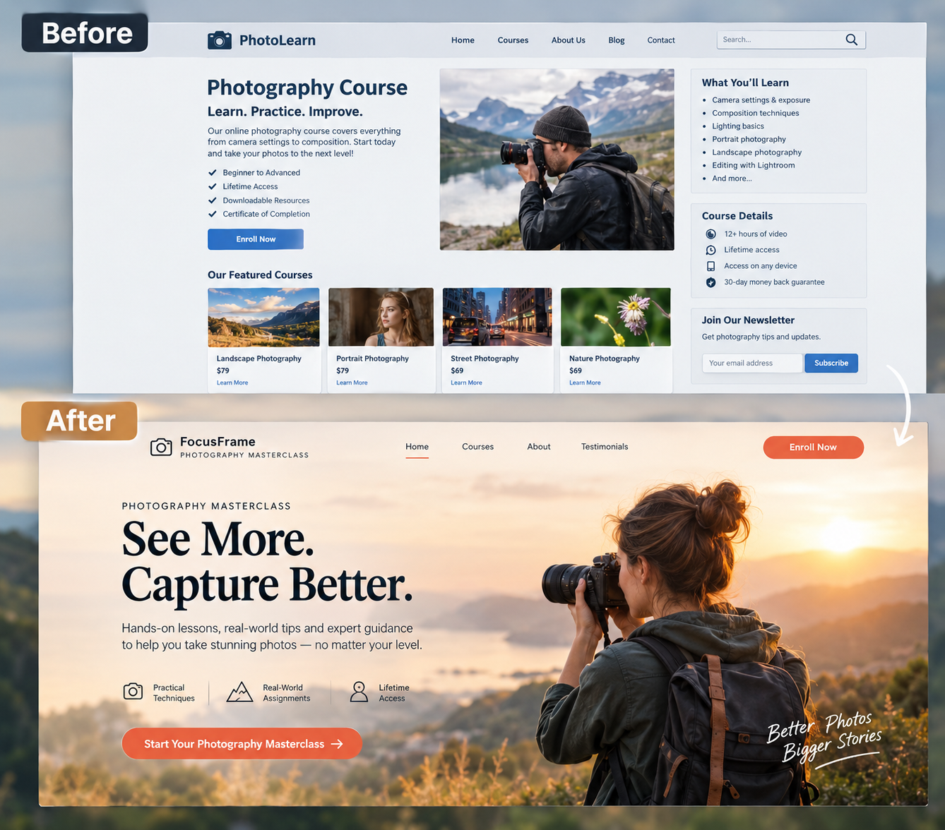 Photography Website, Websites