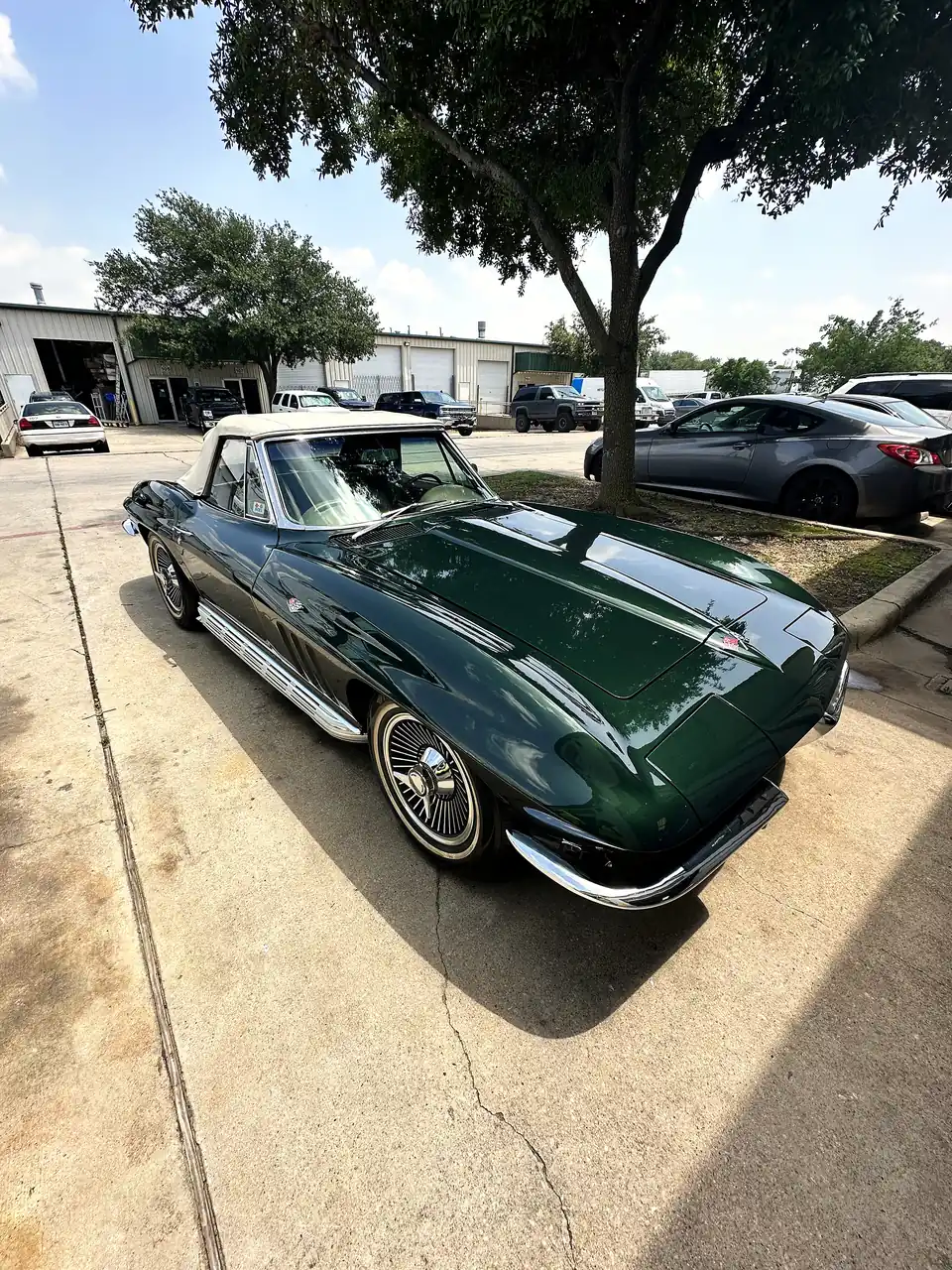 Classic green Corvette Sting Ray after a detail by Special Touch Detail in DFW
