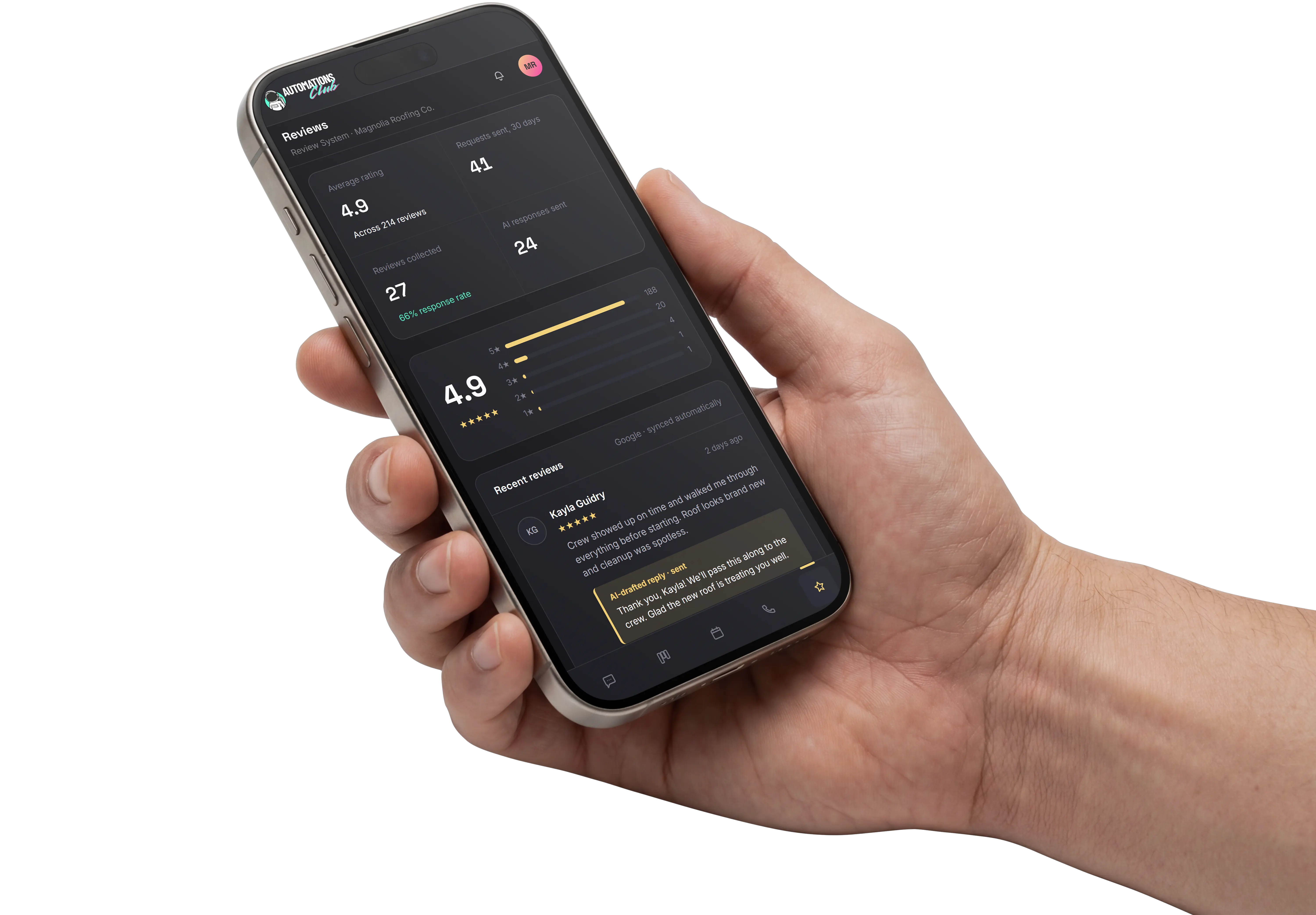 Review System 5-star review dashboard