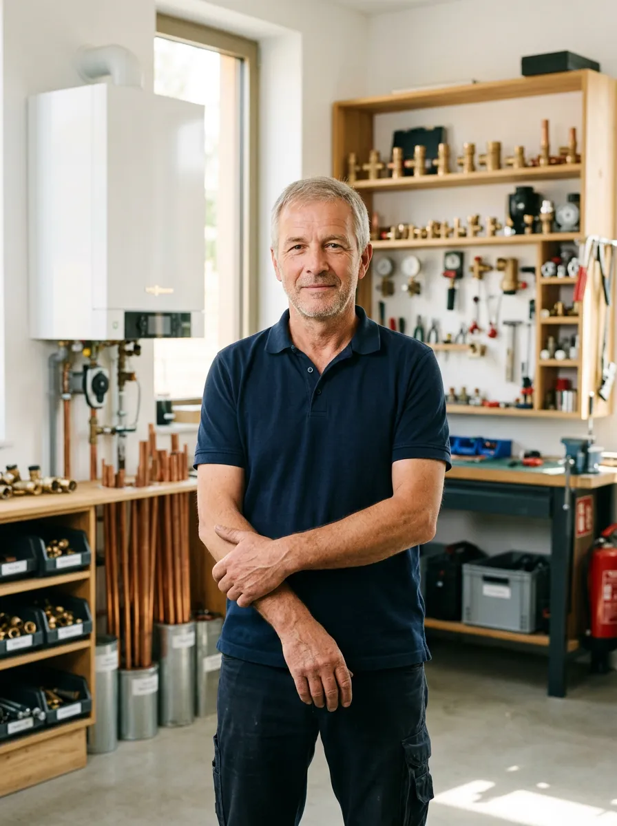 Unternehmer in seinem SHK-Betrieb