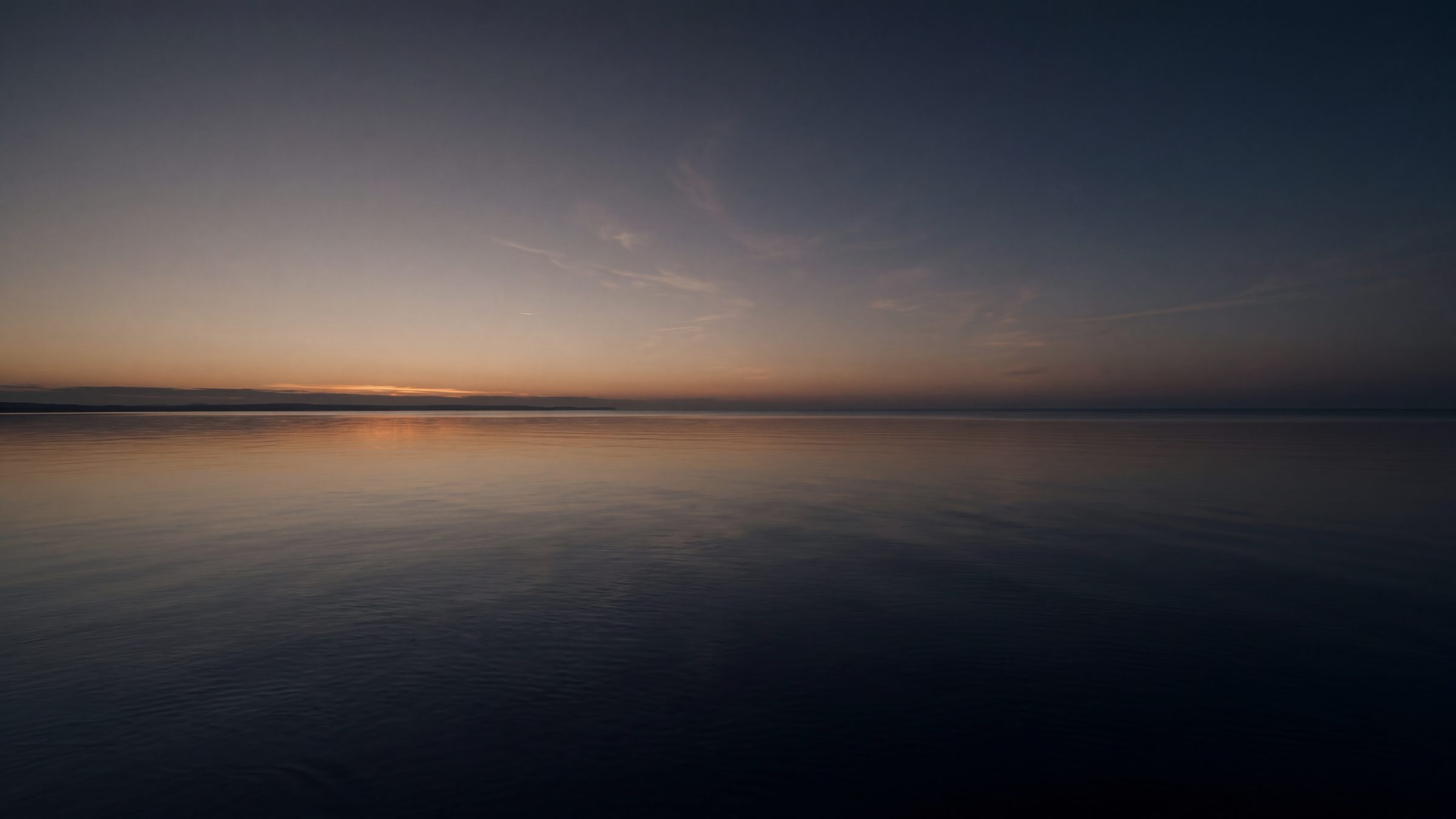 Still sea just after sunset
