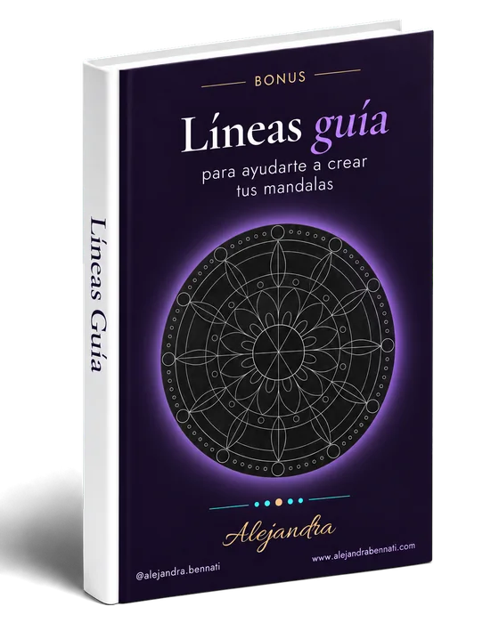 El bono Líneas guía, como libro, con la estructura de un mandala en la tapa