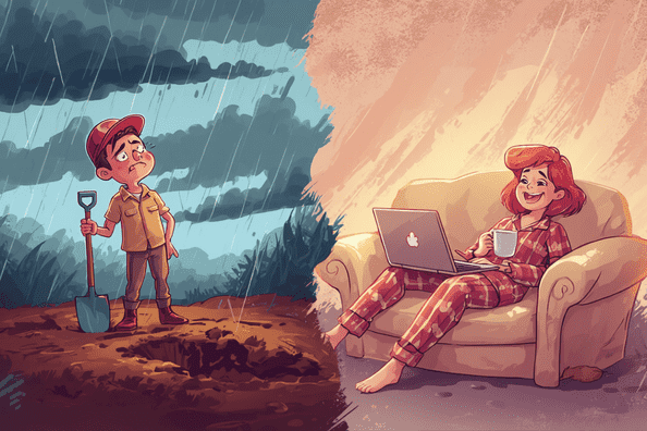 treasure hunters. one inside, and one outside