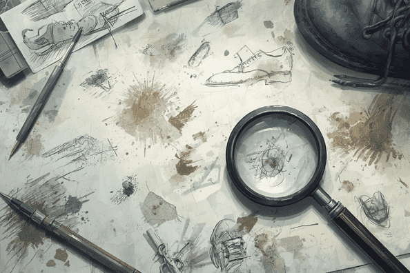 magnifying glass looking for clues