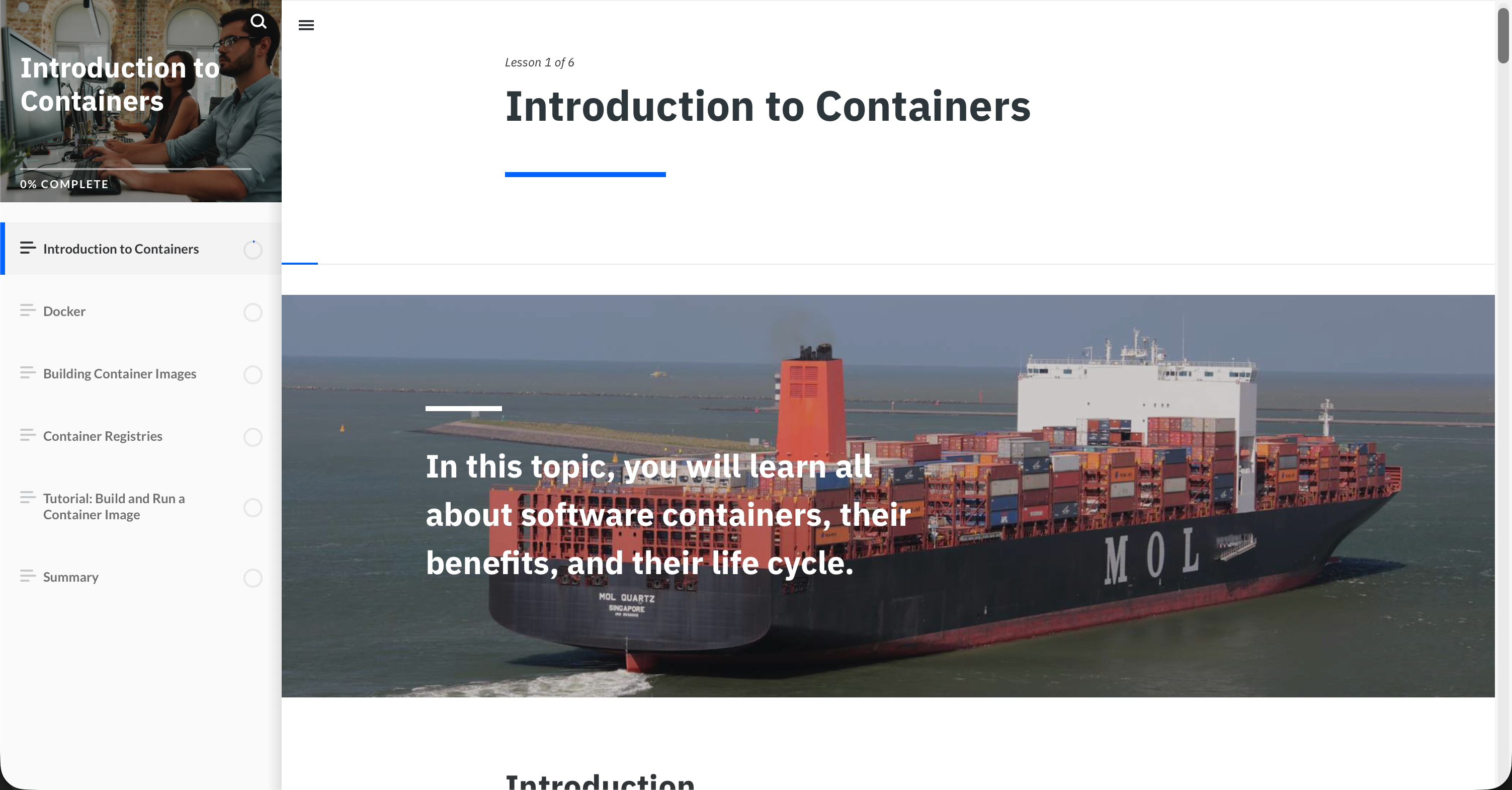 IBM Cloud certification course screenshot