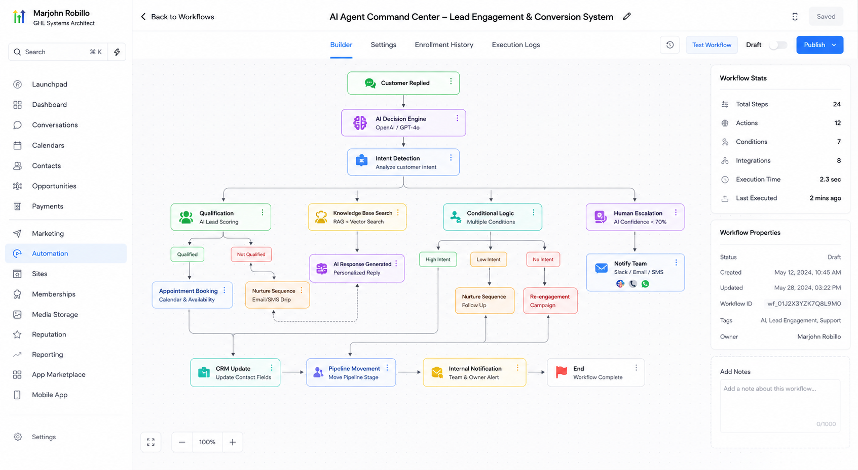 AI Agent Command Center – Autonomous Customer Engagement System