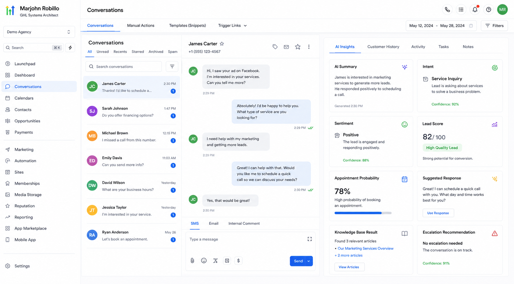 AI Conversation Intelligence & Lead Qualification Dashboard