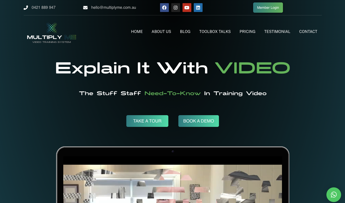 MultiplyME Training & SOPs — live platform screenshot