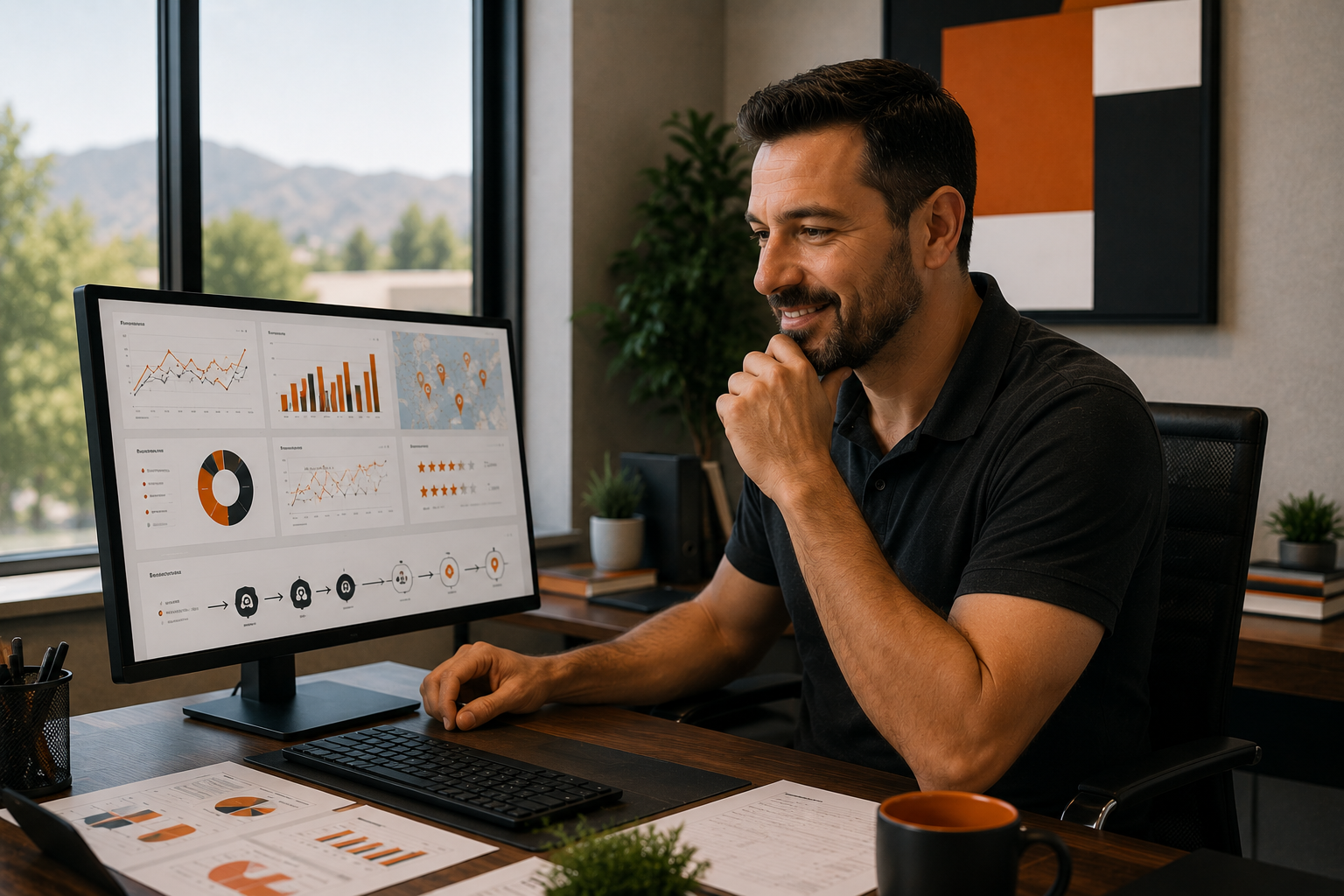 Geo Accurate founder explaining the business growth process through marketing search reviews AI and visibility