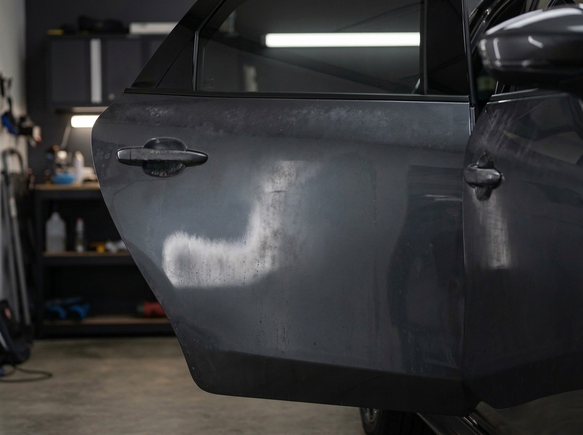 Peugeot 3008 0KM antes: pintura de fábrica con imperfecciones superficiales
