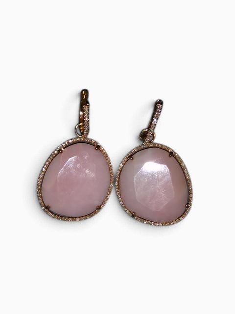 Rose quartz and diamond pave