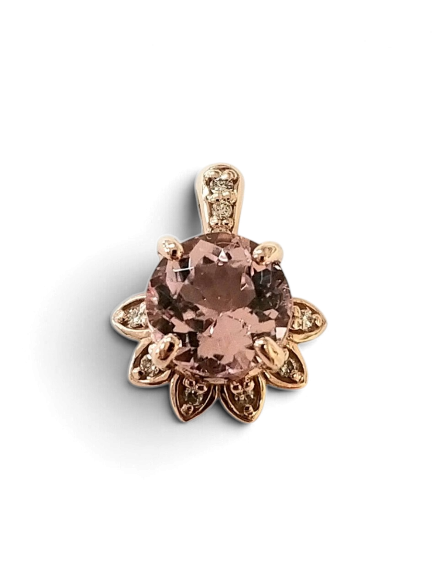 Morganite rose gold pendant