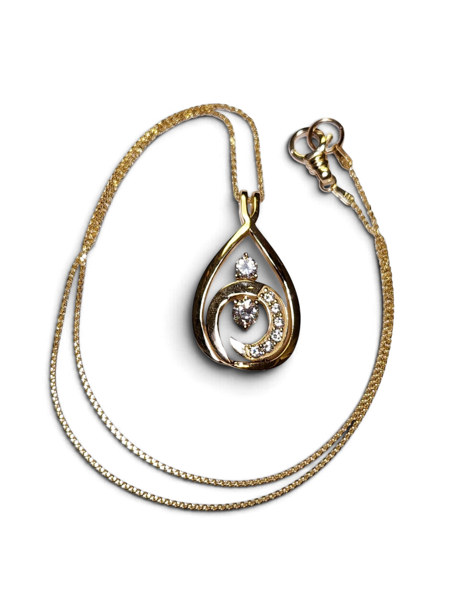 Custom diamond swirl pendant