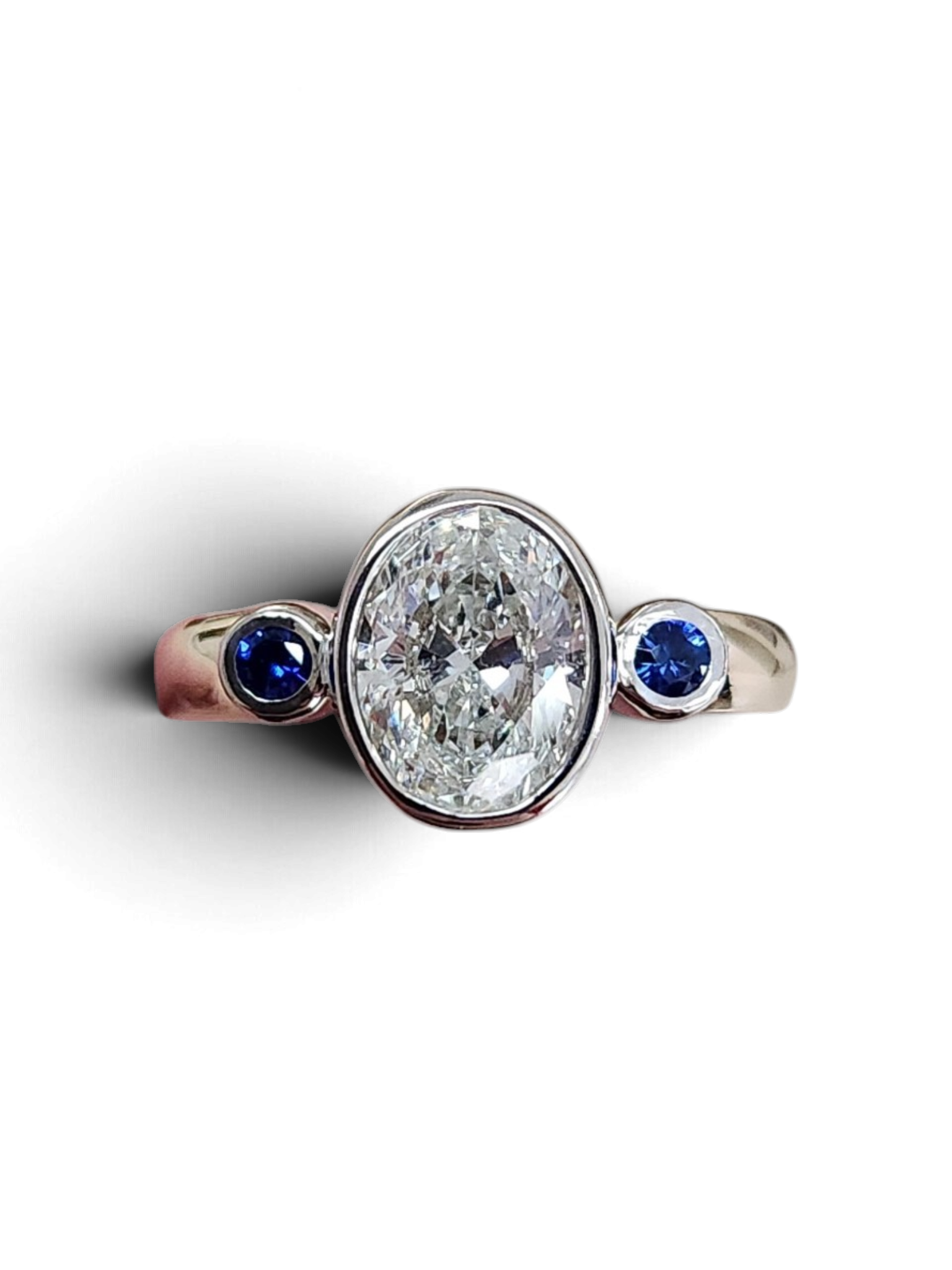Diamond and sapphire ring
