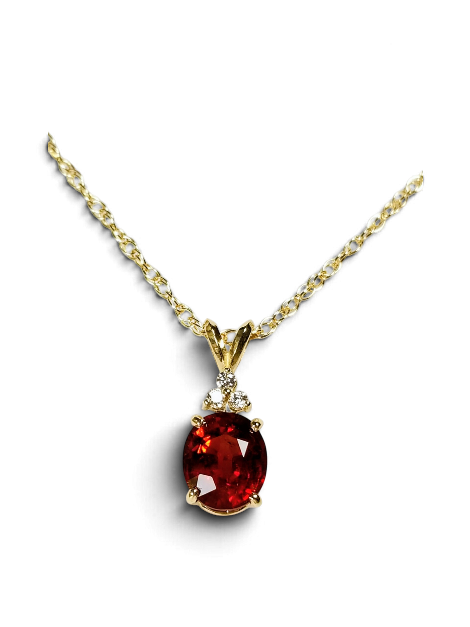Garnet and diamond pendant