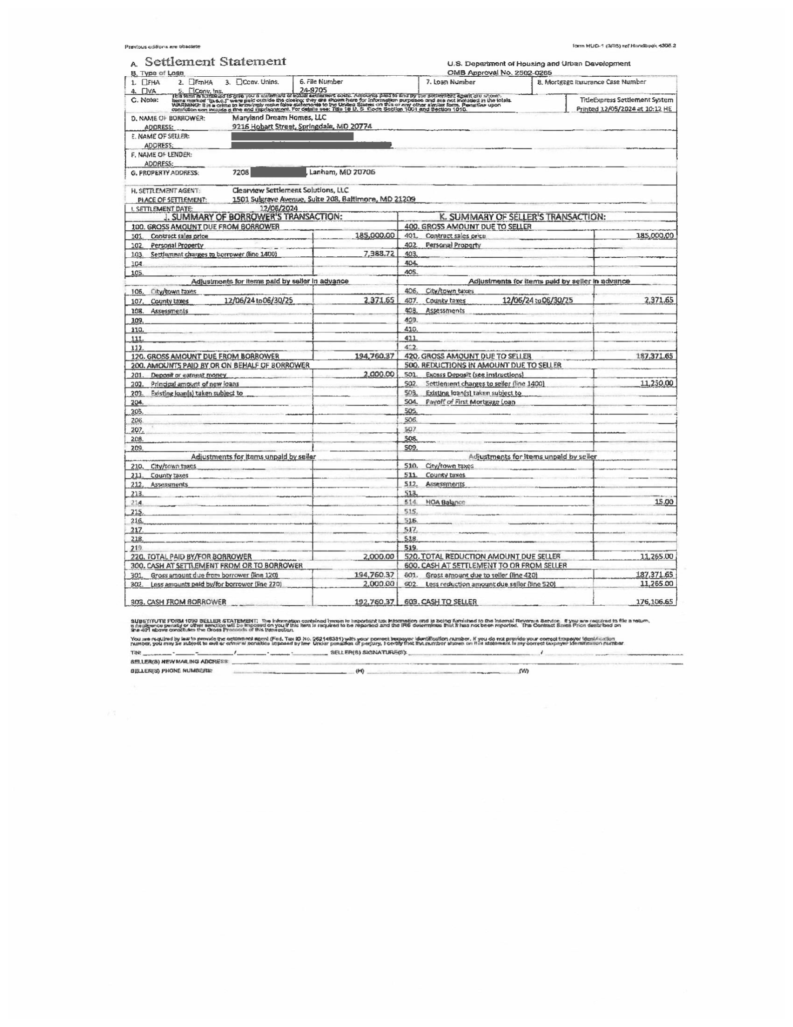 HUD 7208 Lost Spring Ct Buy