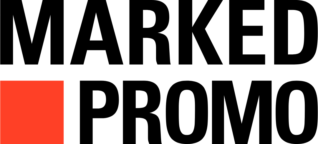 Marked Promo logo with Santa hat