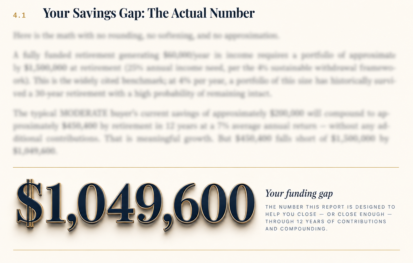 The Vault Retirement Wealth Intelligence Report — Your Gap Analysis