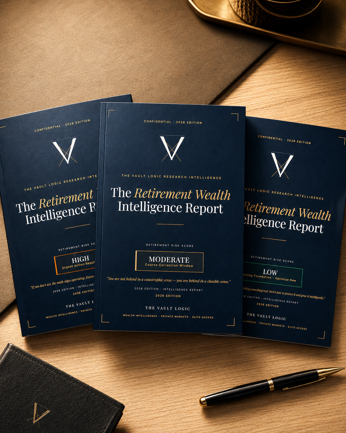 The Vault Logic Retirement Wealth Intelligence Report — High, Moderate, and Low Risk editions