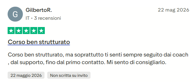 Recensione Trustpilot di uno studente GOAT Money