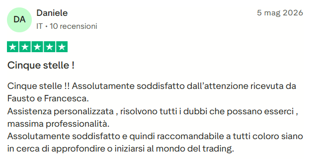 Recensione Trustpilot di uno studente GOAT Money