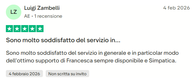 Recensione Trustpilot di uno studente GOAT Money