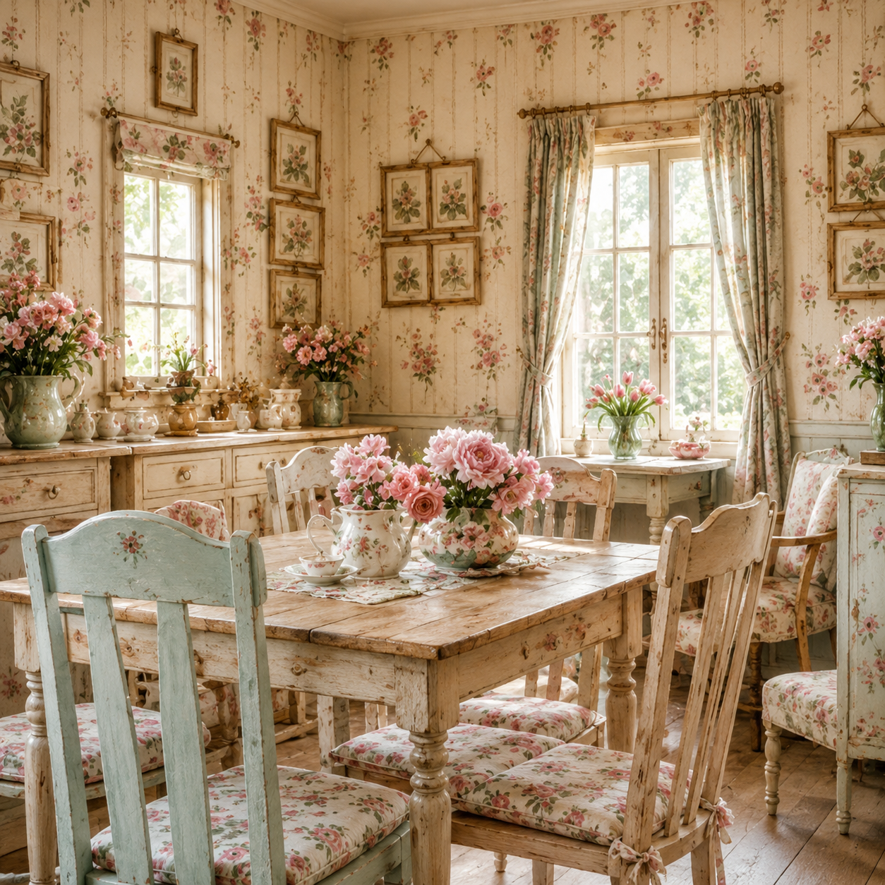 Cottage-inspired ti'zan dining room