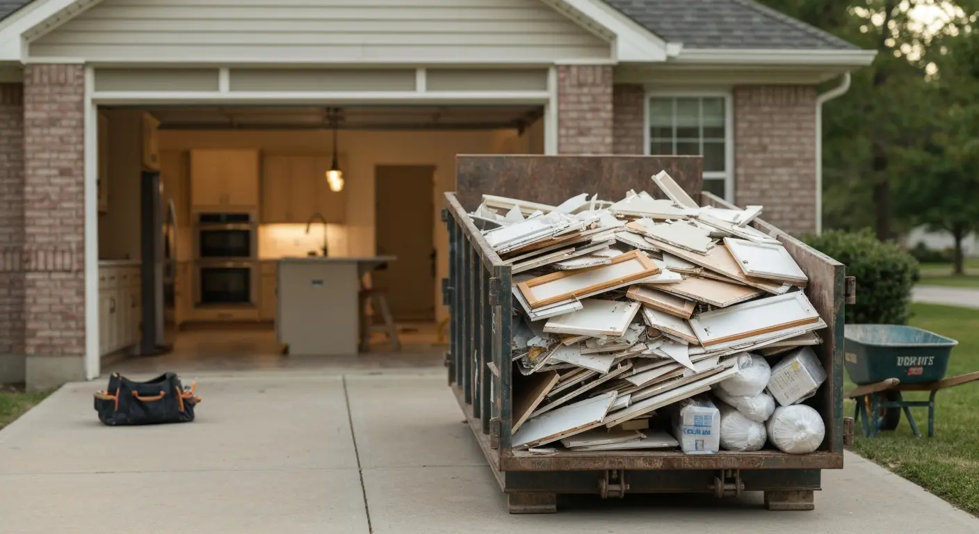 Home renovation dumpster