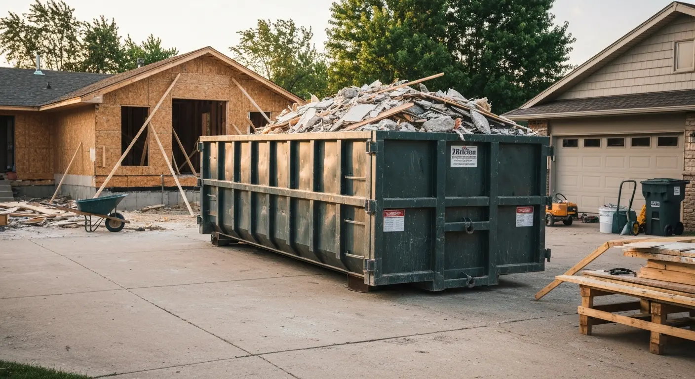 20-yard dumpster at construction site