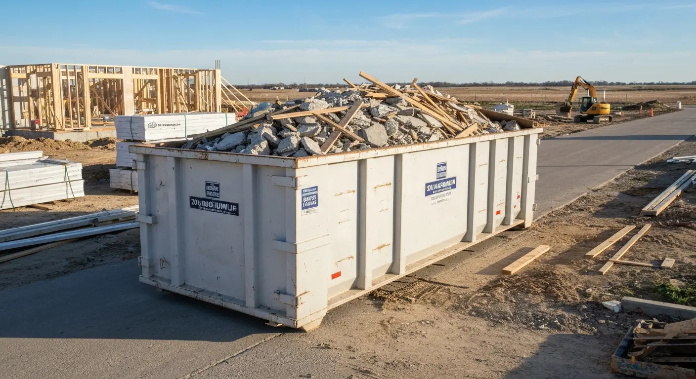 Medium dumpster on construction site