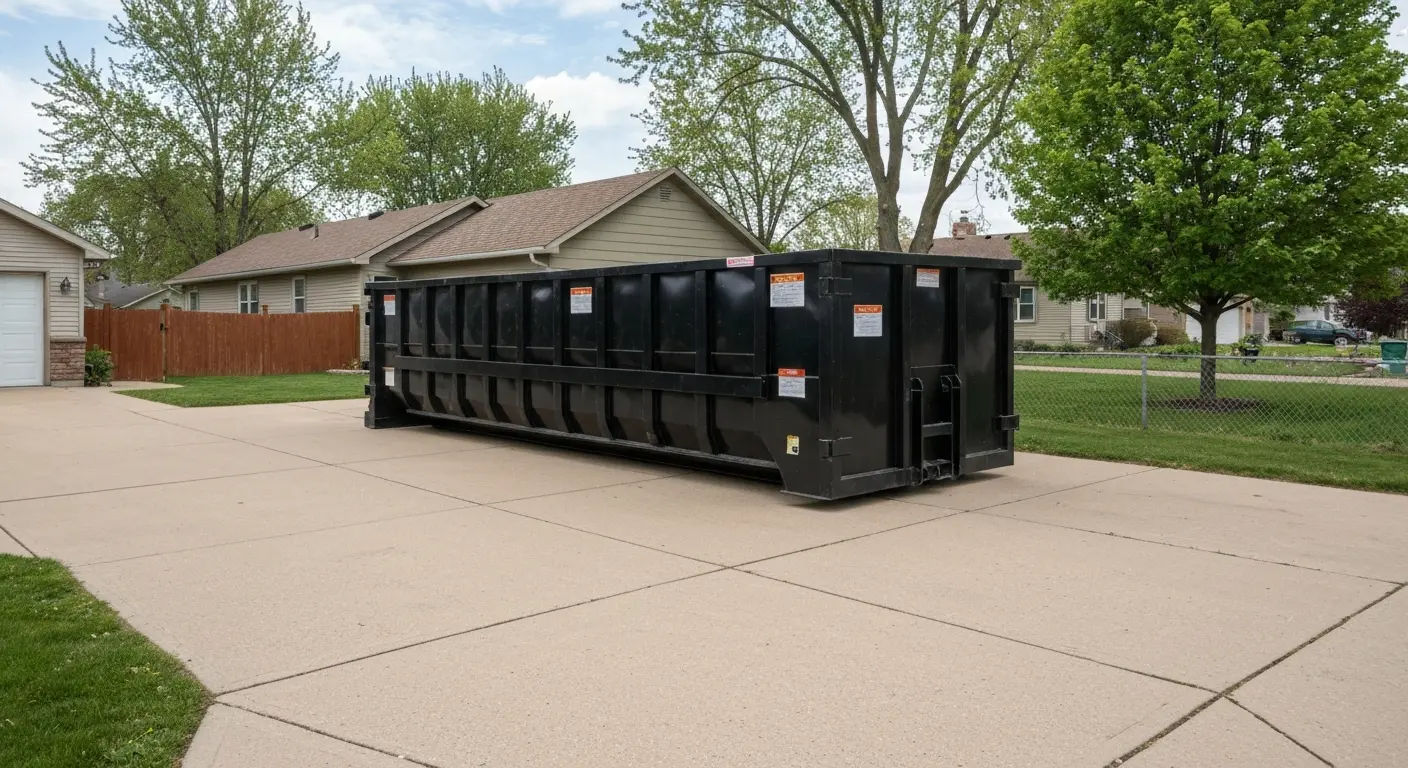 Residential dumpster on Nowthen property