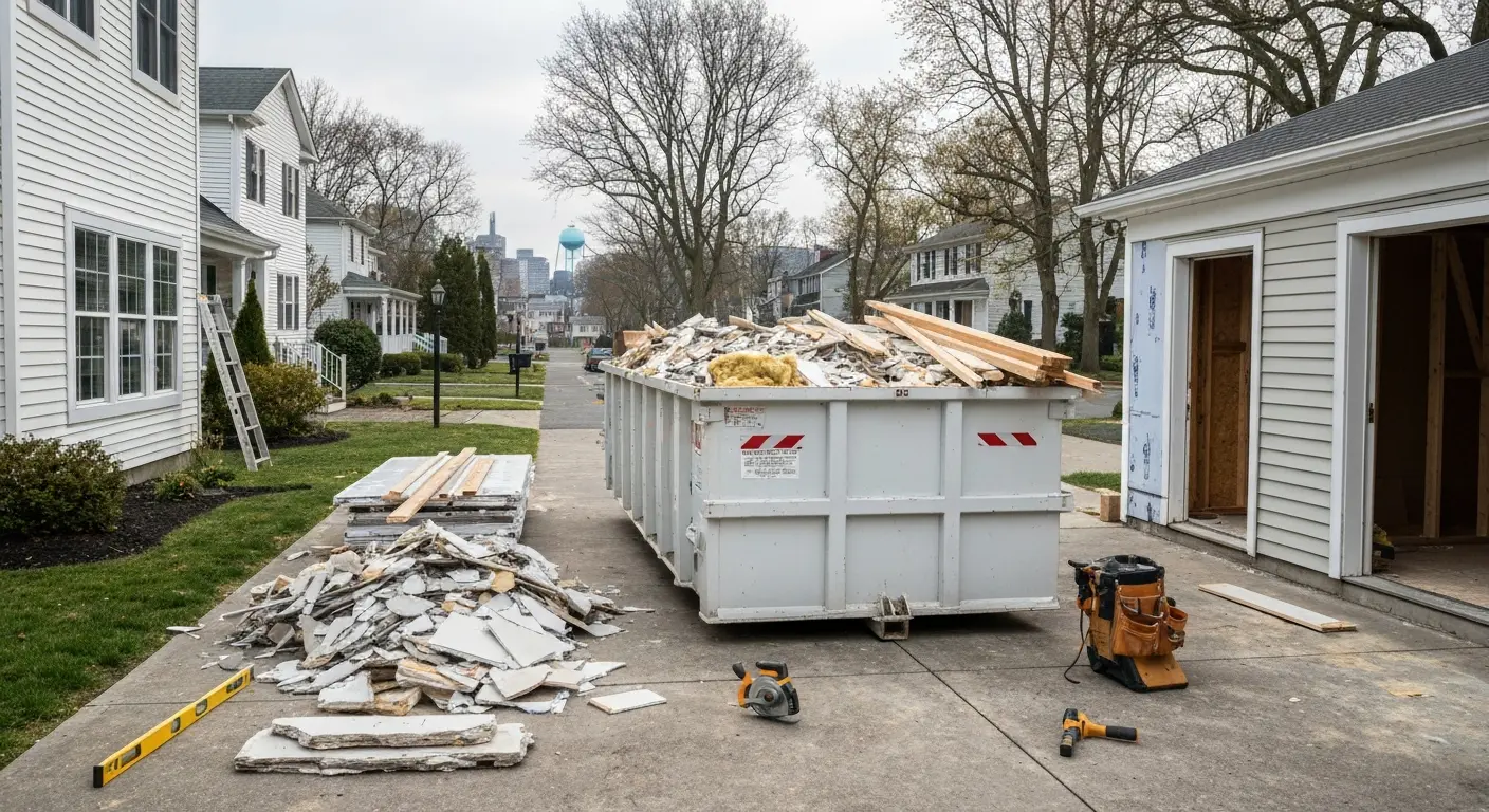 Residential dumpster for home renovation