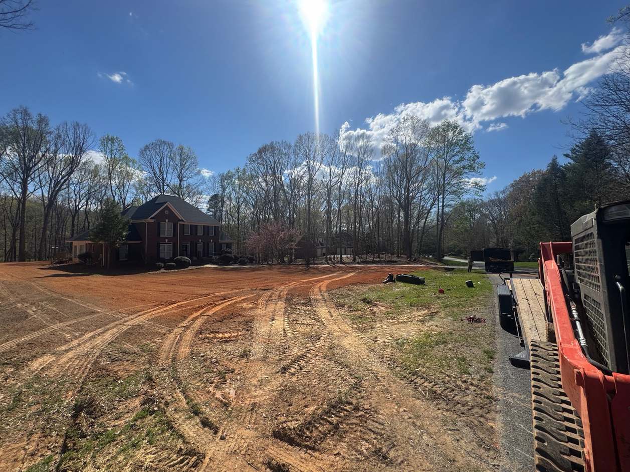 Graded and leveled ground ready for construction or a driveway