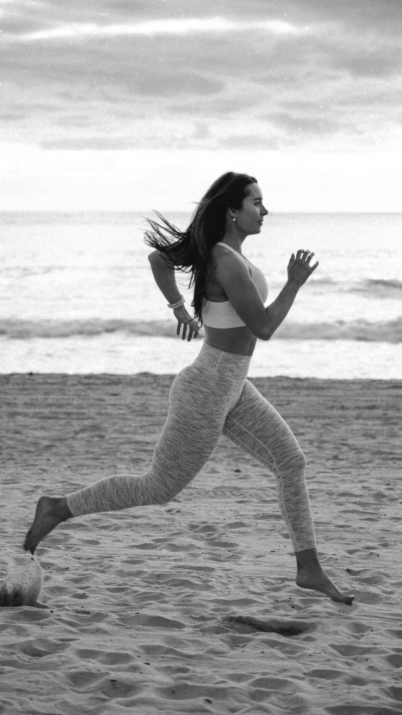 Charly-Rose Dunne training on the beach