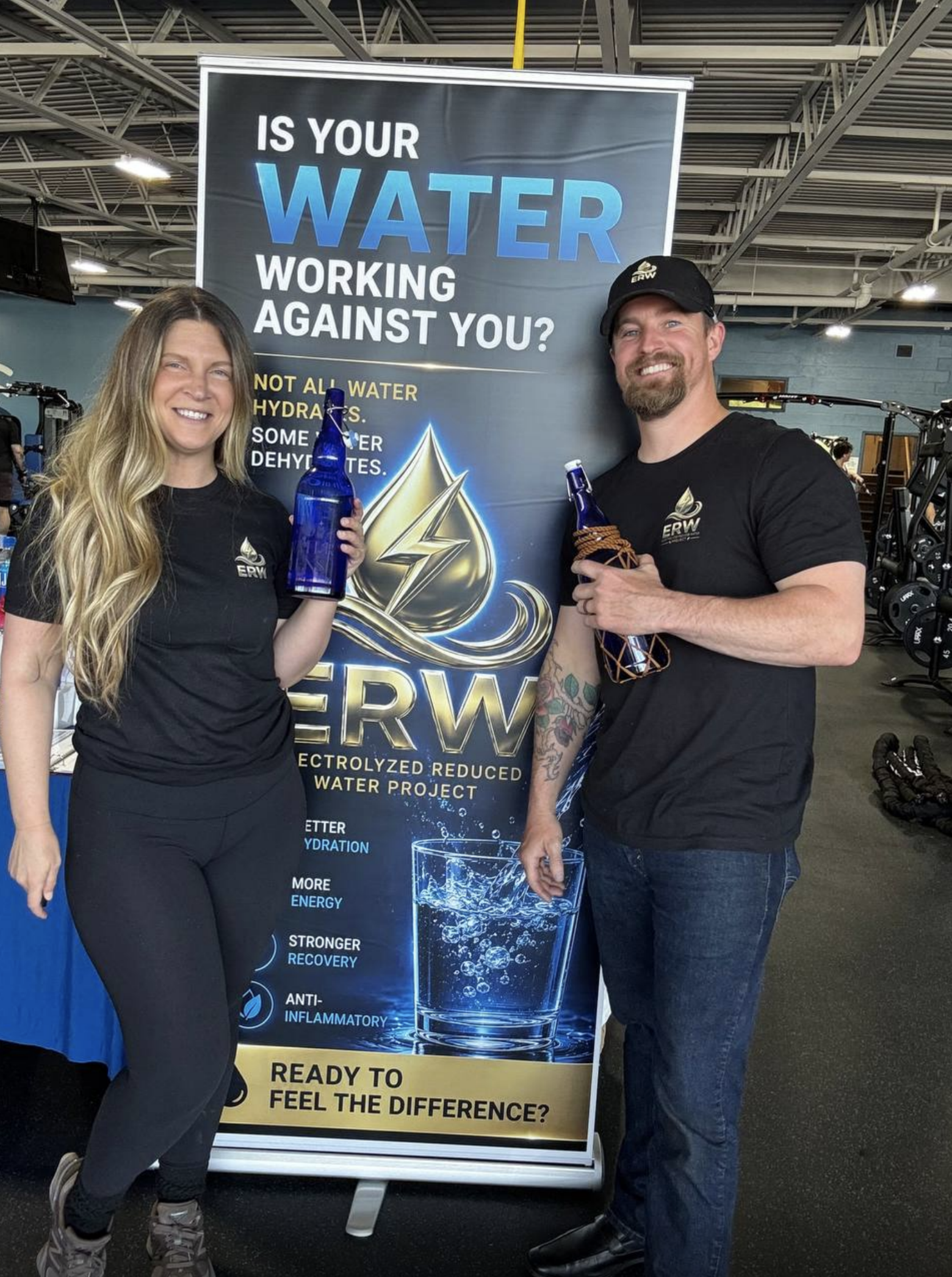 Liz and Micah Ziessler at a community water event in Connecticut