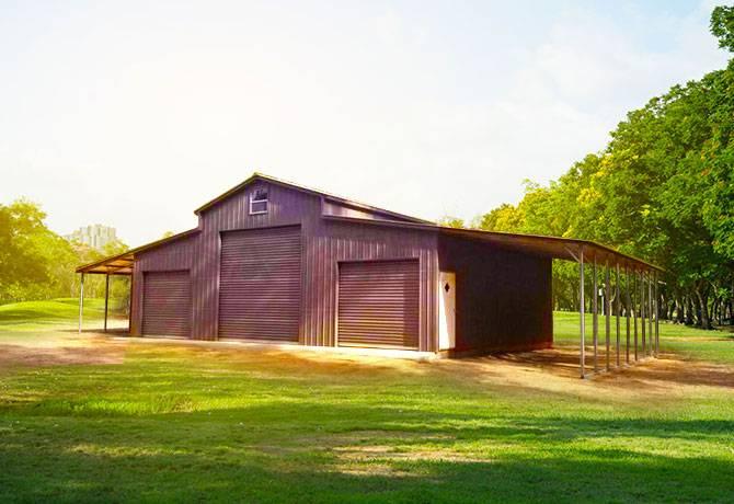 Durable barn metal building designed for agricultural and equipment storage in El Paso TX