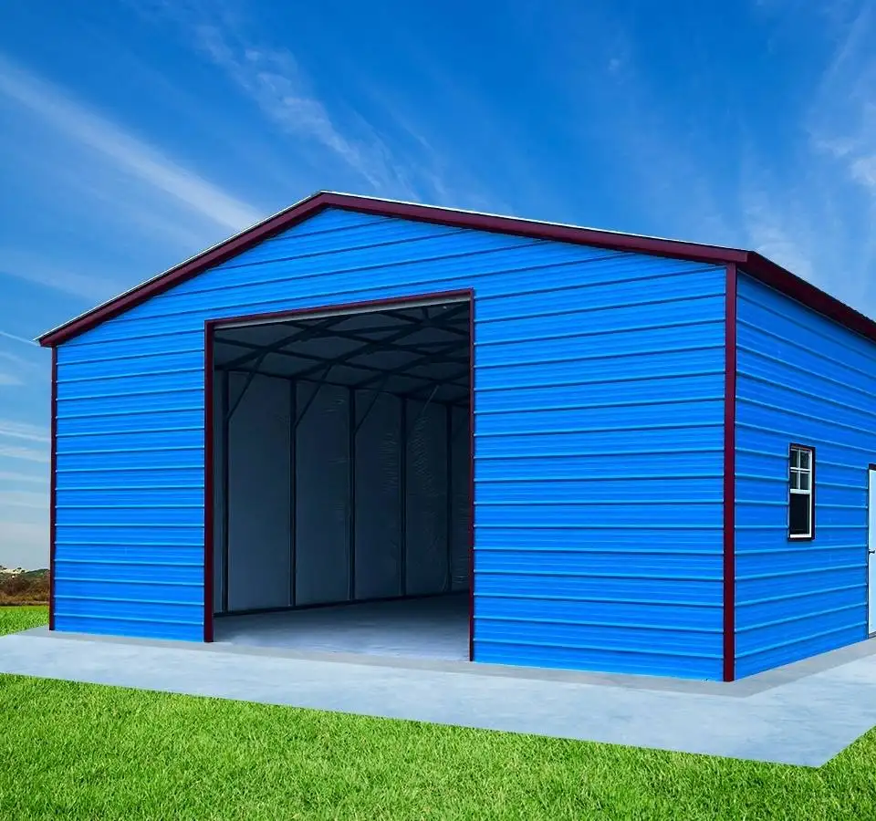 Custom shop metal building constructed in El Paso TX for local businesses and mechanics
